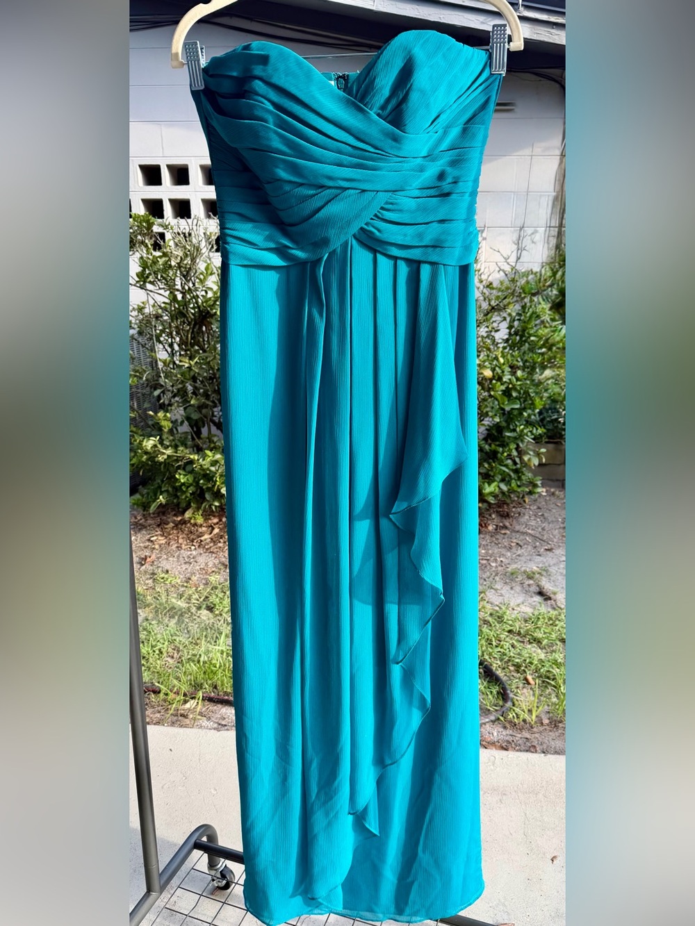 A-Line, Sweetheart Neckline, Criss-Crossed Bodice Floor-Length Dress